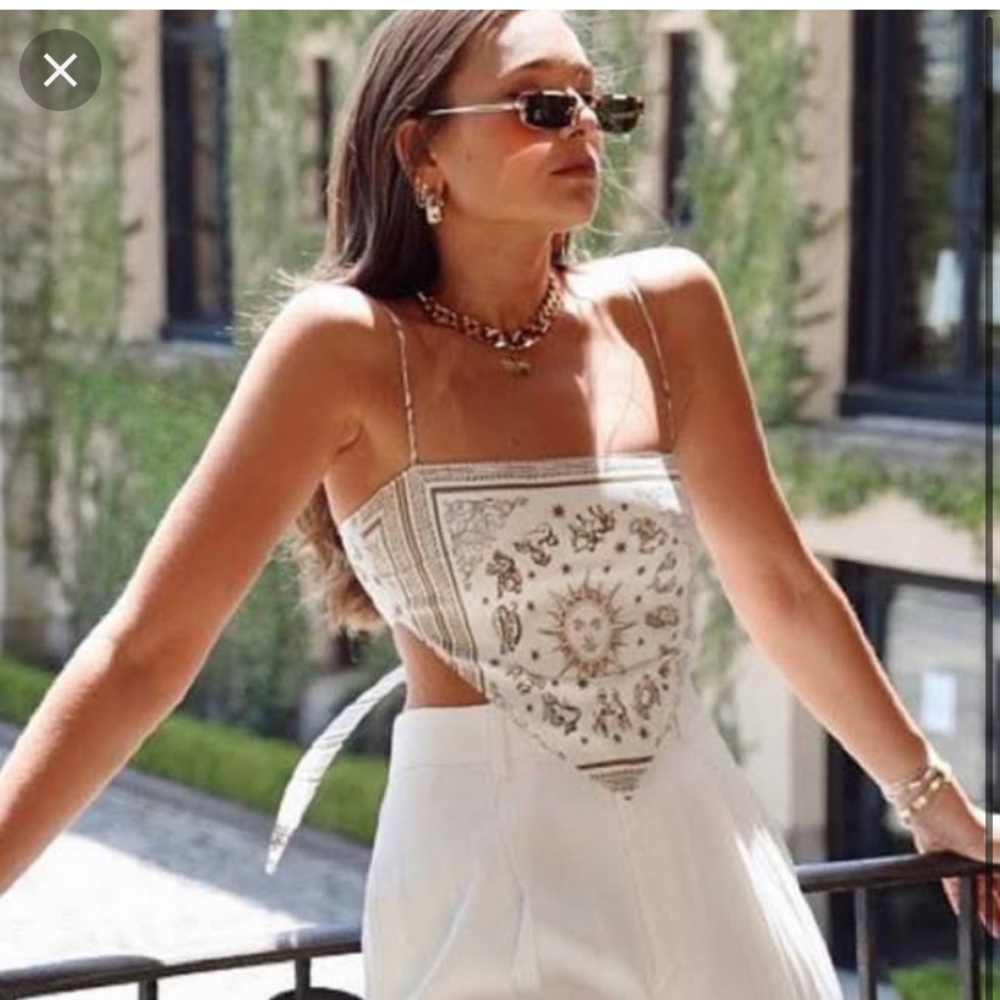 Danielle Bernstein handkerchief bandana top